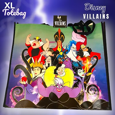 #ad Disney Villains XL Reusable Tote Bag NEW Ursula Evil Queen Cruella and more