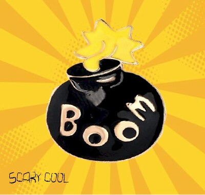 #ad New Boom Bomb Black Gothic Punk Brooch Retro Pin