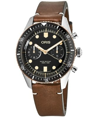 #ad New Oris Divers Sixty Five Chronograph Men#x27;s Watch 01 771 7744 4354 07 5 21 45