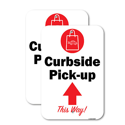 #ad Curbside Pick up This Way Up Arrow Heavy Gauge Aluminum Parking Sign