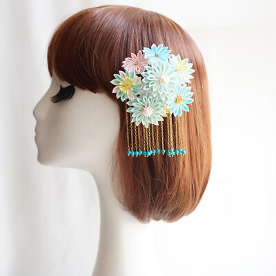 #ad Daily Japanese Style Handmade Hanfu Hairpins Side Clips Headdress Accessory
