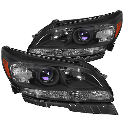 #ad Black Fits 2013 2015 Chevy Malibu Limited Projector Headlights Lamps LR 13 15