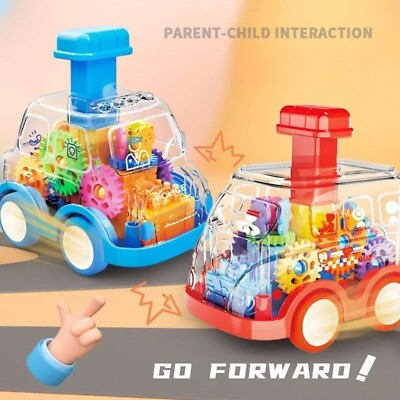 #ad Transparent Toy Train for Kids with Bump and Go Feature and Colorful Moving Gear