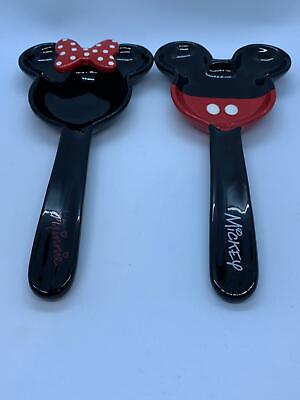 #ad Disney Mickey MINI Mouse Black and Red Ceramic Spoon Rest New W Tags. FREE SHIP