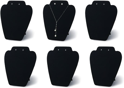 #ad 7TH VELVET 6 Pieces Black Velvet Necklace Display Jewelry Display for Selling a