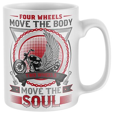 #ad Two Wheels Move The Soul Motorcycle Funny Mug Grandad Gift Birthday Biker Dad
