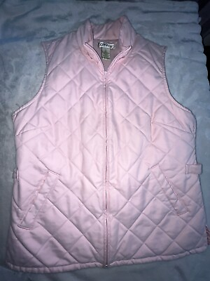 #ad Women’s Orvis Pink Quilted Vest Small S Lined Pockets Full Zip NWOT