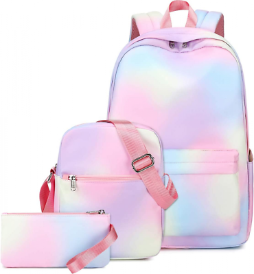 School Backpacks for Teen Girls Rainbow Backpack Medium Y064 Rainbow $44.61