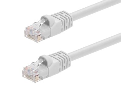 #ad Cat6 Ethernet Patch Cable Network Internet RJ45 Stranded UTP 24AWG 14ft White