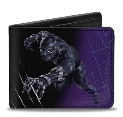 #ad Black Panther Claw Action Pose Mens Bifold Wallet Marvel