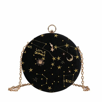 Astrology Constellations Zodiac Velvet Crossbody Bags Ball Chain Sling Bags $46.51
