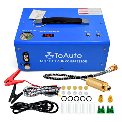 #ad Portable 30MPA Auto Stop 12V 110V PCP Air Compressor for Rifle Airgun Paintball