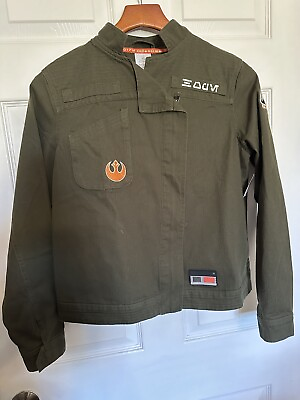 #ad Disney Parks Star Wars Galaxy’s Edge Resistance Rebel Logo Jacket Men#x27;s Size S