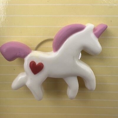 #ad Valentine’s Lapel Pin Unicorn VTG 1986 Hallmark Hiney Heart Pink Pony Jump Love