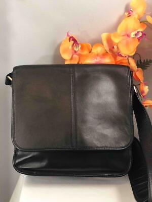 #ad LEVENGER Mens Black Fine Leather Tools Messenger Bag