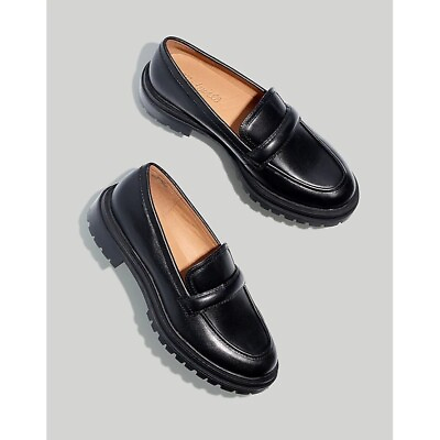#ad Madewell The Bradley Lugsole Loafer in Leather in True Black