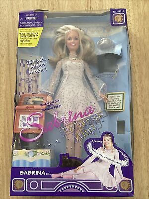 #ad Vintage 1997 Sabrina The Teenage Witch Doll With Salem the Cat Kenner 61710