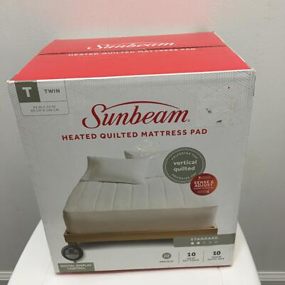 #ad NEW Sunbeam Quilted Electric Heated Mattress Pad Twin Size