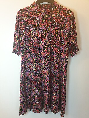 #ad Womens Floral Smock Dress Multicolored. Uk18