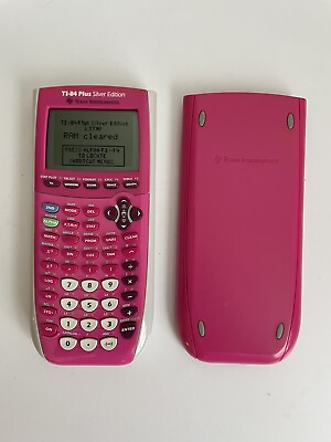 #ad Texas Instruments TI 84 Plus Silver Edition Graphing Calculator Pink W Cover