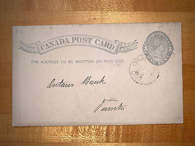 #ad Canada 1889 Orangeville Ont. Bank Of Commerce Post Card Stationery Ontario
