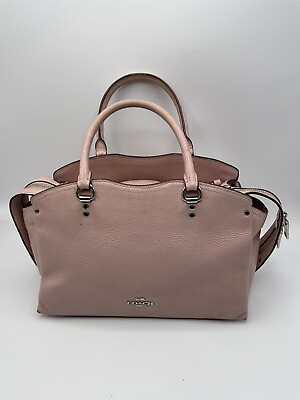 #ad Coach Satchel Large Pebble Grain Leather Drew Handbag 67711 Blossom