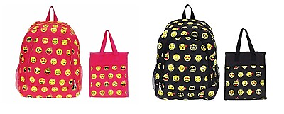 #ad Emoji Girls Boys Backpack Lunchbox Smiley Face Emoticon School Book Bag Set