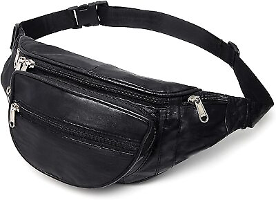 #ad Liberty Leather Fanny Pack Waist Bag Hip Belt Pouch Genuine Leather Unisex