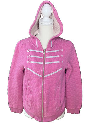 #ad Marc by Marc Jacobs Womens Jacket Size L Pink Quilted Hooded Full Zip Pockets