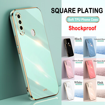 #ad For Huawei Y6P Y9S Y9 Prime 2019 Slim Square Plating Soft TPU Phone Case Cover