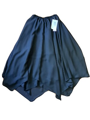 #ad Jessica Howard Evening Black Maxi Skirt 12 Made in USA New NWT elastic waist