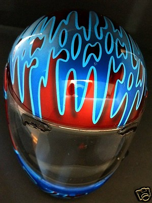 #ad Arai Genuine Motorcycle Helmet Custom Painted SIgned Art Work Cat amp; 2 Red Roses
