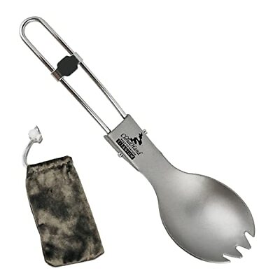 #ad Titanium Camping Spoon Folding Portable Pot Backpacking Gear Accessories cook...