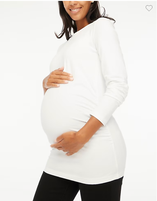#ad J.Crew Long Sleeve Maternity Tee in White Size XS AZ156