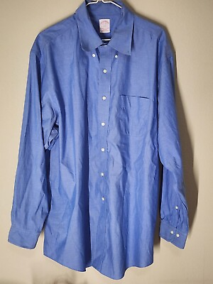 #ad Brooks Brothers Men Dress Shirt Size 17½ 4 5 346 Shirt Light Blue Non Iron
