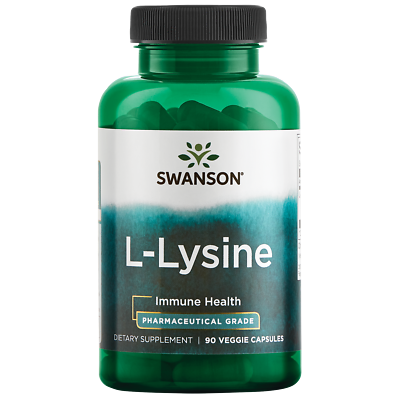 #ad Swanson L Lysine Pharmaceutical Grade 500 mg 90 Veggie Capsules