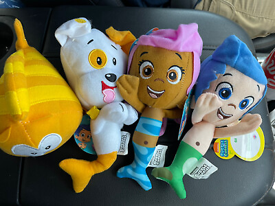 Bubble Guppies Nickelodeon Lot Of 4 Plush Stuffed Gil Molly Puppy and Grouper $19.95