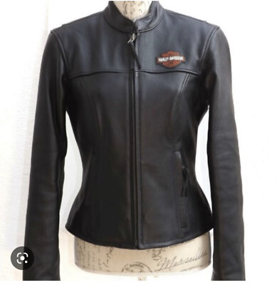 #ad Harley Davison Women Sz XS NWT leather motorbike jacket