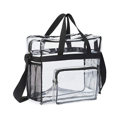12x12x6 inch PVC Tote Pack Bag Transparent See Through Clear Tote For Women $12.96