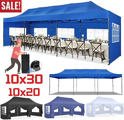 #ad 10x30 10x20FT Heavy Duty Pop Up Canopy Commercial Tent Waterproof Gazebo Outdoor