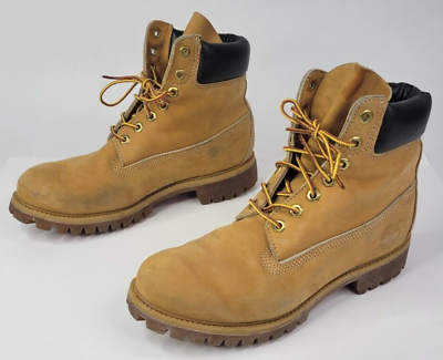 #ad Size 7.5 In Men Timberland 6 Inch Premium Boots Wheat Nubuck Leather Waterproof