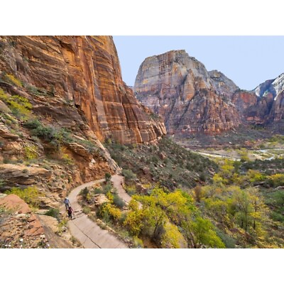 #ad Utah Zion National Park Zion Canyon Trail To Angels Landing Poster Print By