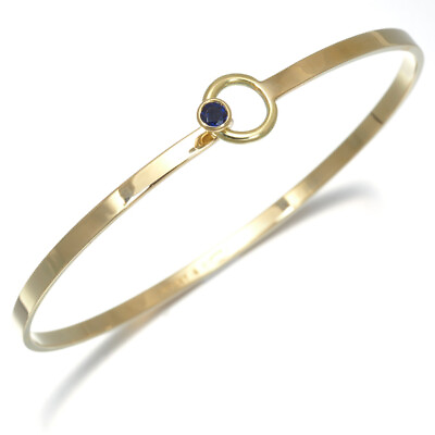 #ad Auth Tiffanyamp;Co. Vintage Bracelet Love Knot Sapphire Bangle 18K 750 Yellow Gold