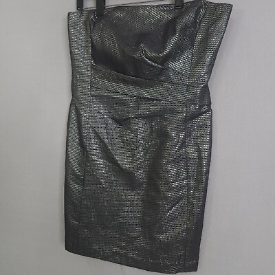 #ad Ralph Lauren Evening Womens Metallic Strapless Volare Mini Dress Size 12 Zipper