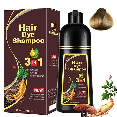 #ad Hair Dye Shampoo 3 in 1 Hair Shampoo Instant Hair Dye Herbal Ingredients