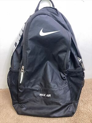 #ad Nike Team Training Max Air Backpack Book Bag Black white