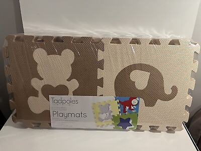 #ad Tadpoles 16 Tile Interlocking Playmat Tan And Cream Teddy Bear And Elephant