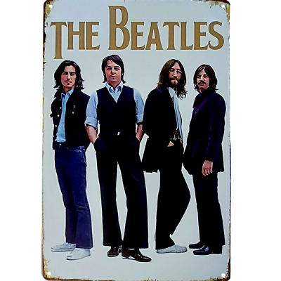 #ad The Beatles Vintage 70s Metal Sign Poster Rock amp; Roll Retro Tin Sign Decor 12x8