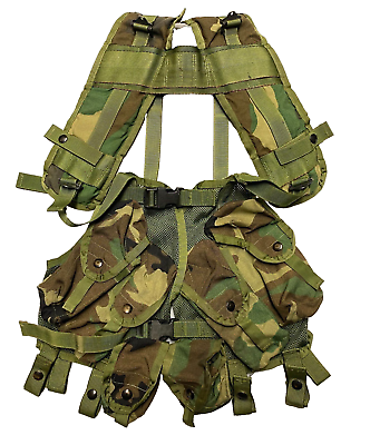#ad USGI Military ARMY WOODLAND CAMO Tactical Enhanced LBV Load Bearing Vest VGC