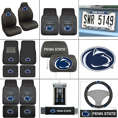 #ad NEW NCAA Penn State Nittany Lions Car Truck Floor Mats Seat Covers Emblem
